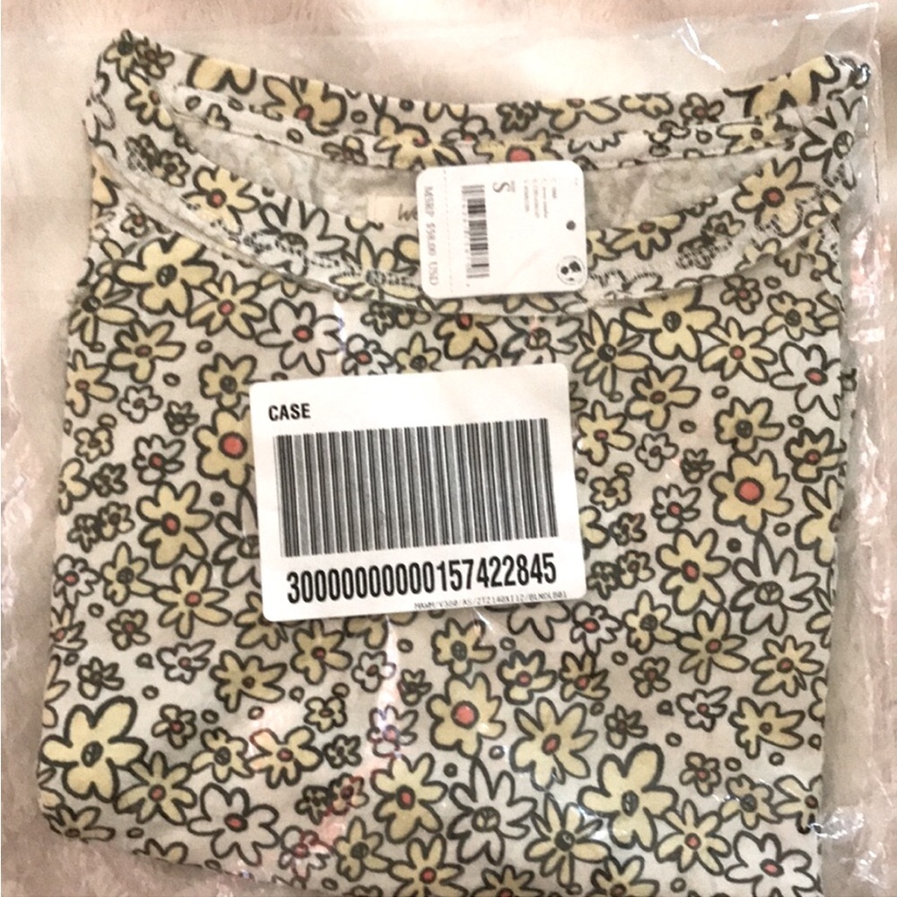 Free People Sammie Size Small Printed Tee in Ivory Combo New with Tag - Picture 3 of 6